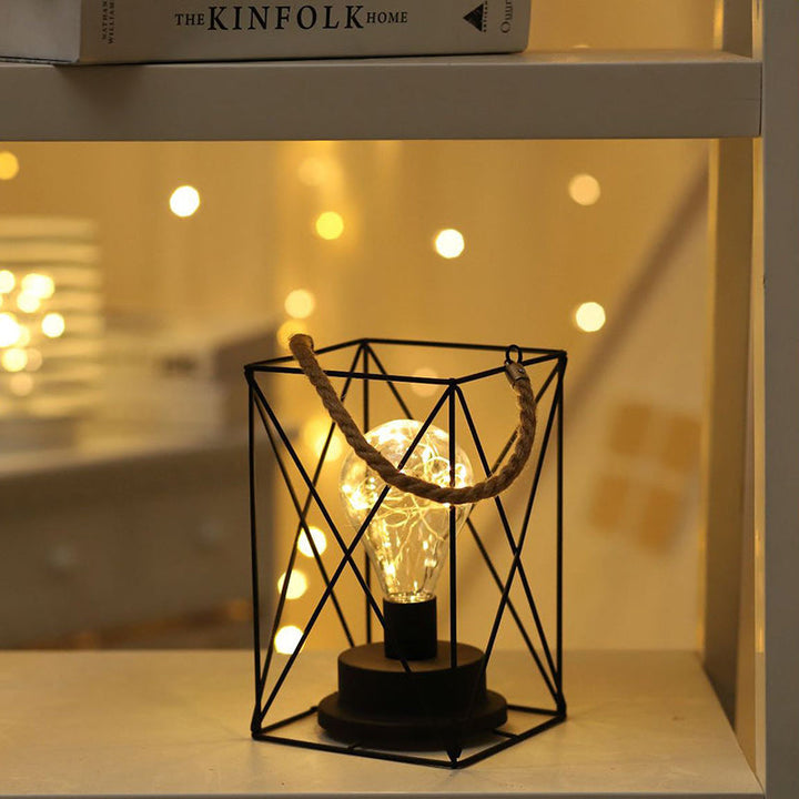 Modern Minimalistisk Vertikal Randig Fyrkantig Rund Järn LED Bordslampa För Vardagsrum