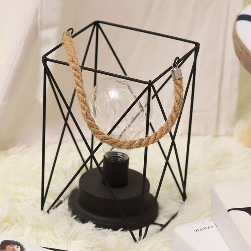 Modern Minimalistisk Vertikal Randig Fyrkantig Rund Järn LED Bordslampa För Vardagsrum