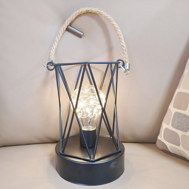 Modern Minimalistisk Vertikal Randig Fyrkantig Rund Järn LED Bordslampa För Vardagsrum
