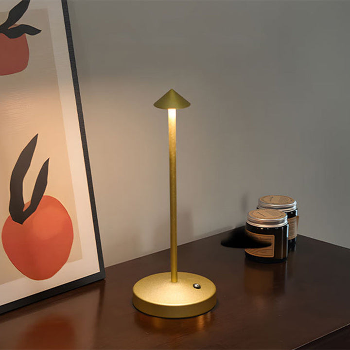 Modern Enkelhet Triangel Kon Rund Akryl Cylinder Järn LED Bordslampa för Vardagsrummet