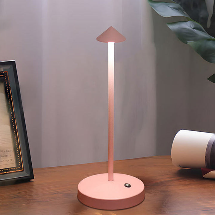 Modern Enkelhet Triangel Kon Rund Akryl Cylinder Järn LED Bordslampa för Vardagsrummet