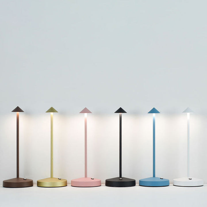Modern Enkelhet Triangel Kon Rund Akryl Cylinder Järn LED Bordslampa för Vardagsrummet