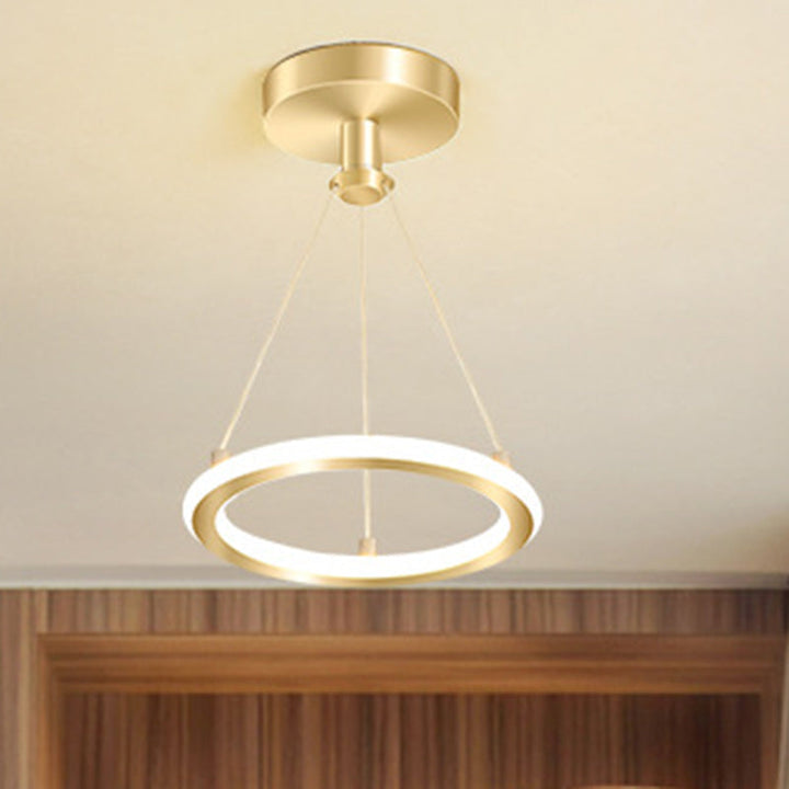Samtida Nordisk Rund Metall Silika LED Semi-Flush Mount Taklampa för Korridor