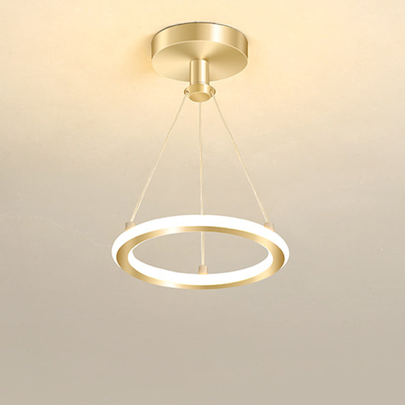 Samtida Nordisk Rund Metall Silika LED Semi-Flush Mount Taklampa för Korridor