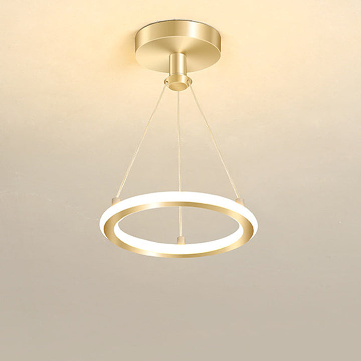 Samtida Nordisk Rund Metall Silika LED Semi-Flush Mount Taklampa för Korridor