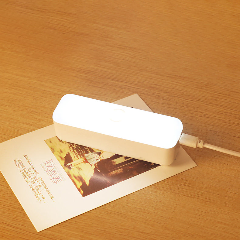 Modern Minimalistisk Uppladdningsbar Magnetisk Sugkopp Plastlist Rektangulär LED Vägglampa Nattlampa För Studier