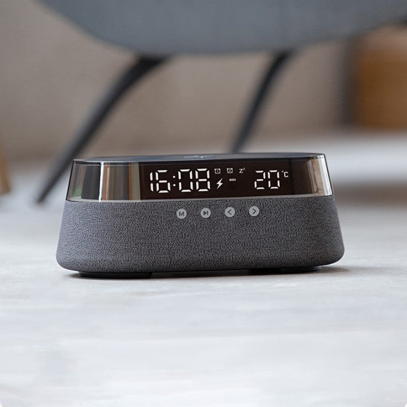 Nattlampa Trådlös Laddningsväckarklocka Retro Bluetooth Högtalare