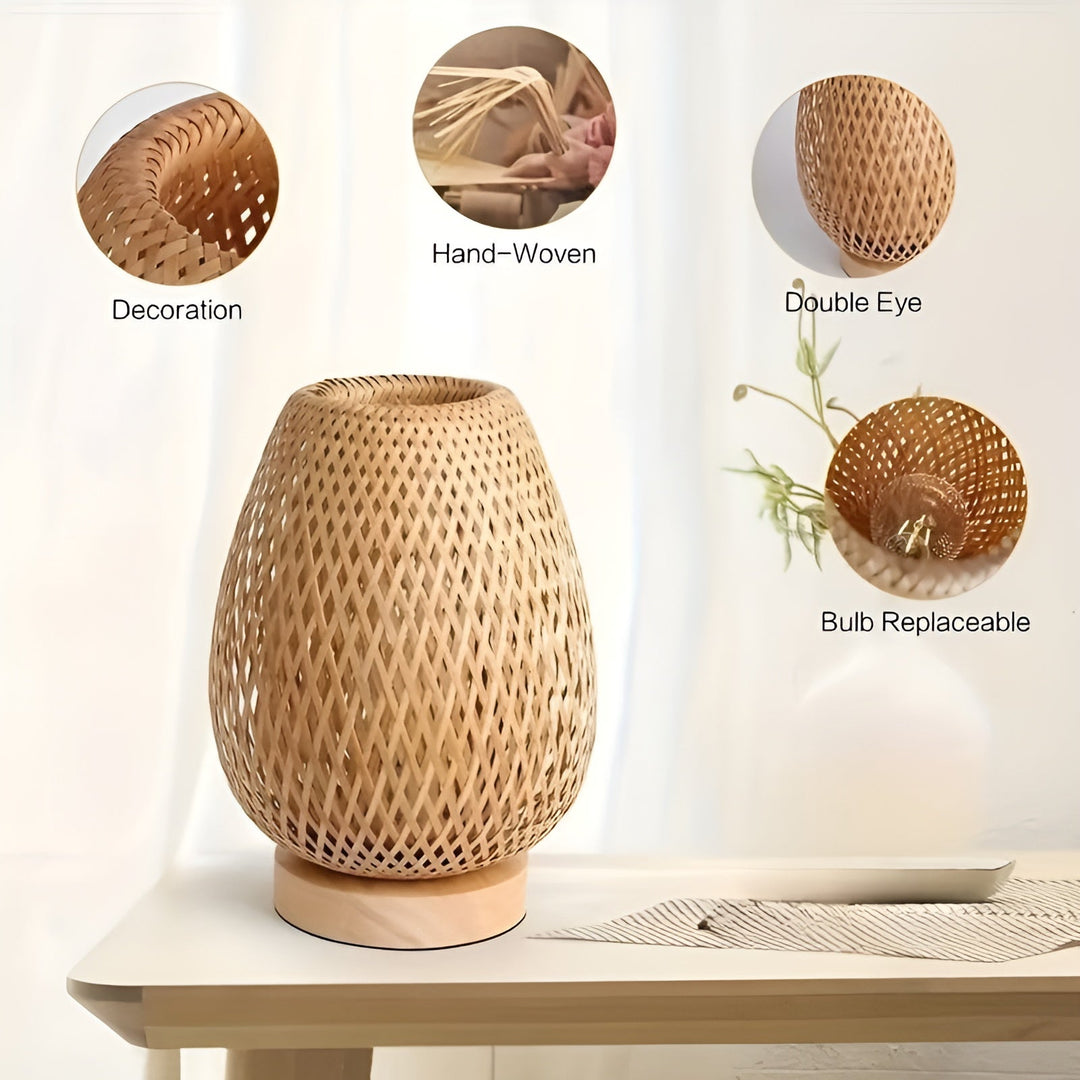 Bordslampa i bambu med USB-strömkälla – Hållbar och energisparande design