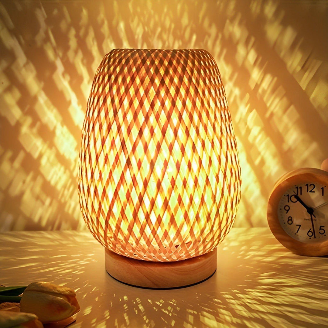 Aura Lampa - Bambu USB-driven Bordslampa för Sovrummet