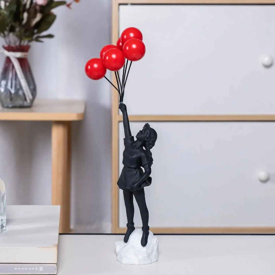 Banksy flygande Ballongflicka Staty