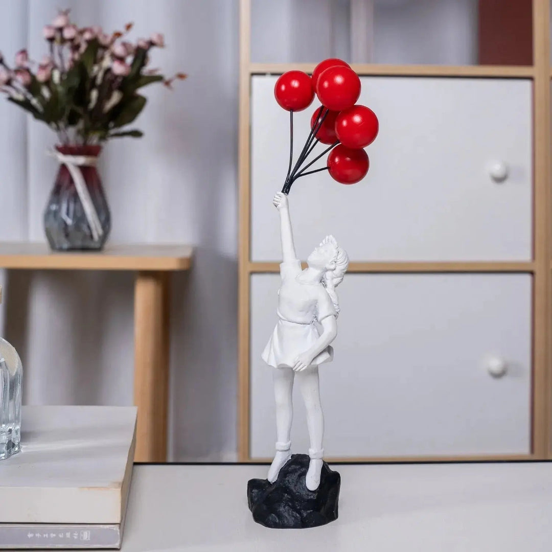 Banksy flygande Ballongflicka Staty