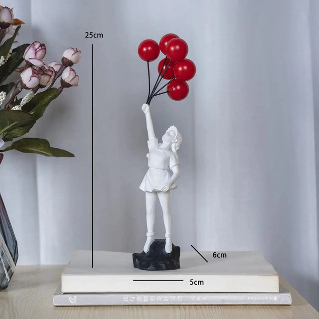 Banksy flygande Ballongflicka Staty
