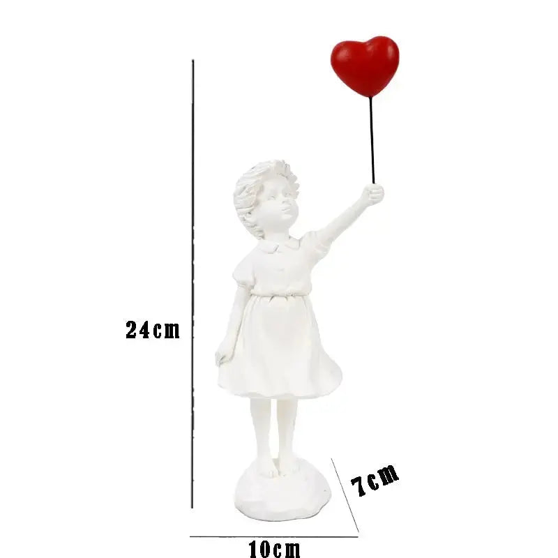 Banksy flygande Ballongflicka Staty
