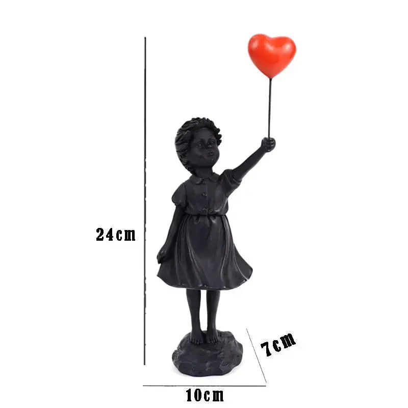 Banksy flygande Ballongflicka Staty