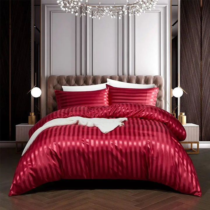NoirLuxe Duvet Cover Set - Elegant Satin Sängtransformeringar
