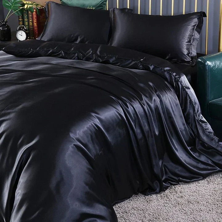 Elegant Satin Silke Sängkläder Set - Lyxig Komfort för Varje Natt