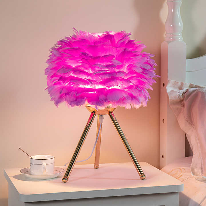 Blossom Bordslampa – Elegant Fjäderdesign med Dimbar Belysning