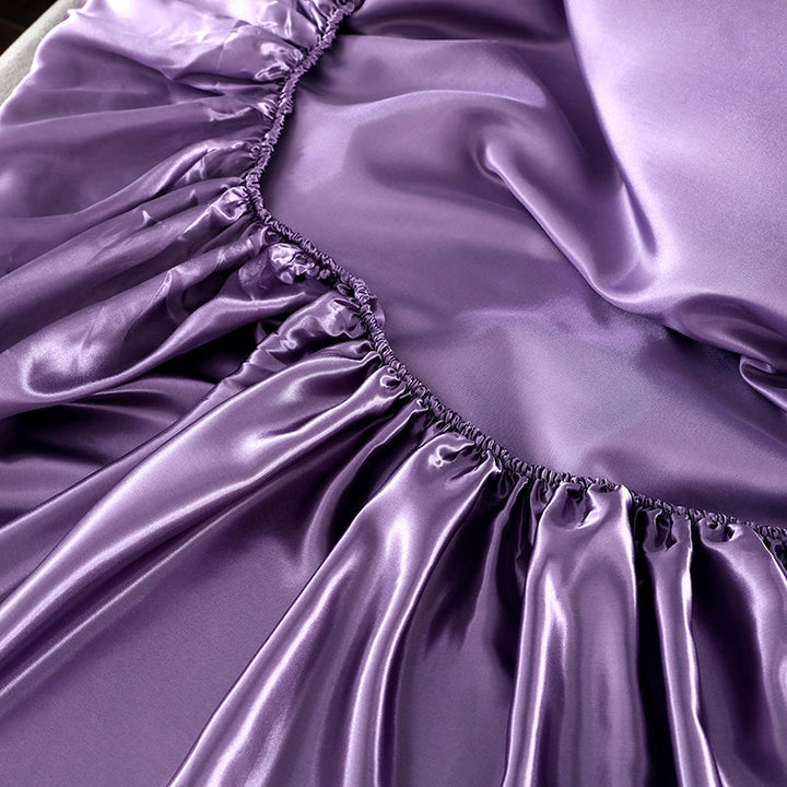Silkesatin Elastisk Fodrad Lakan med GRATIS* Silkesatin Örngott