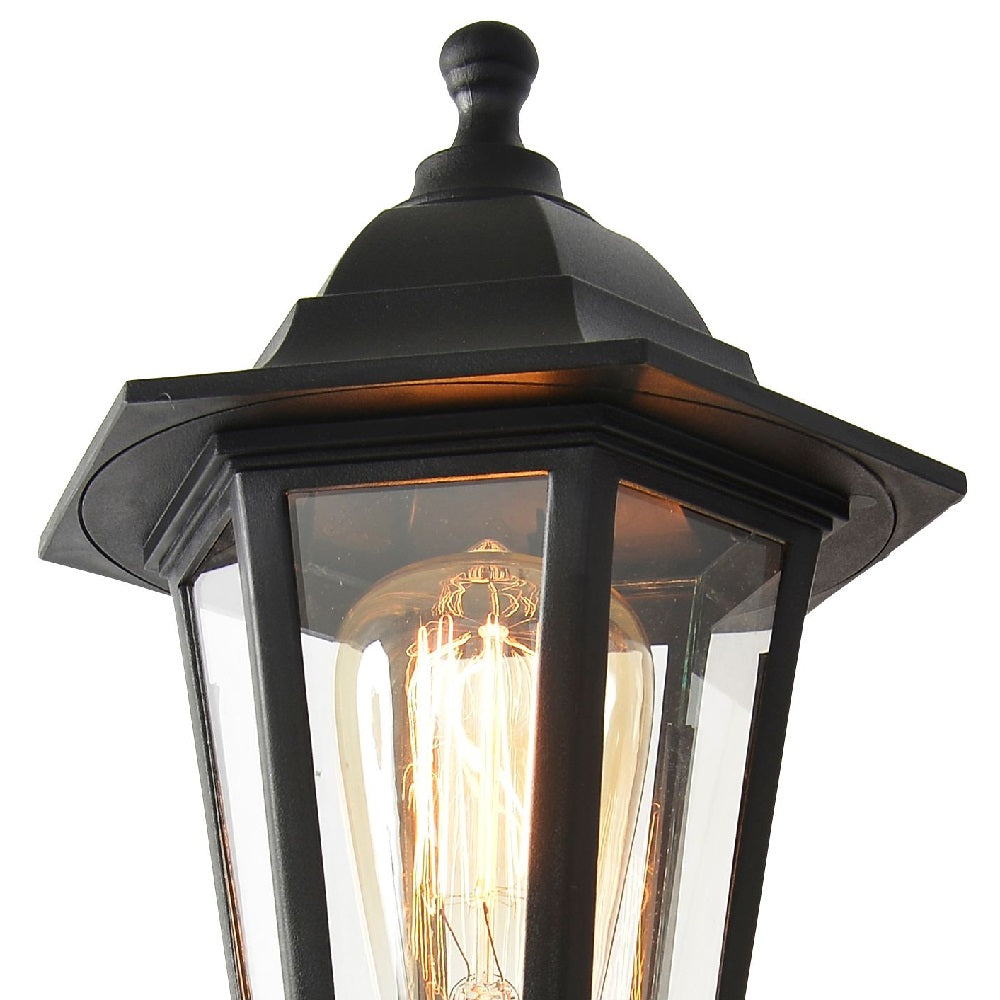 Svart Utomhus Vintage Hängande Lampa med PIR