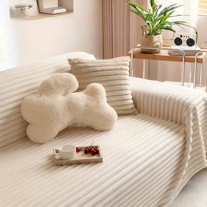 Plush Randig Varm Sofföverdrag