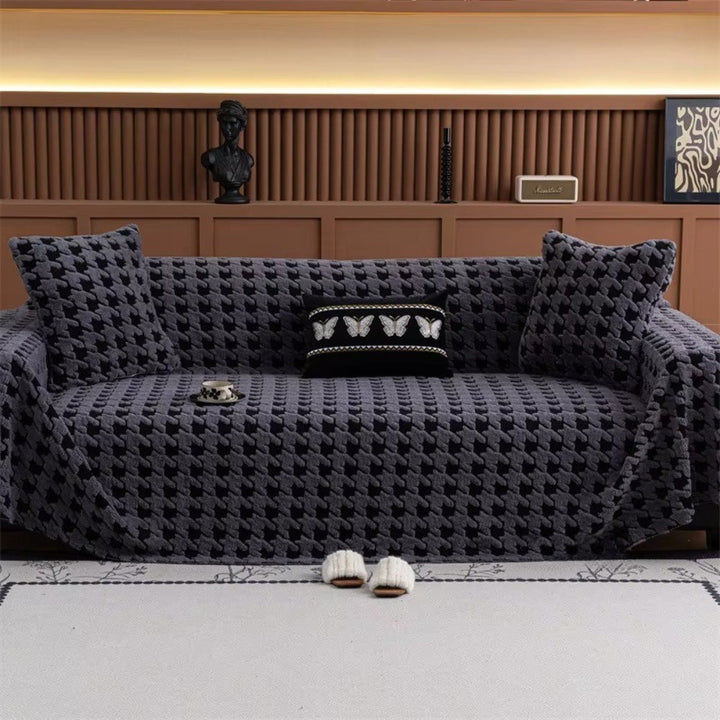 Cavalli Houndstooth Plysch Sofföverdrag
