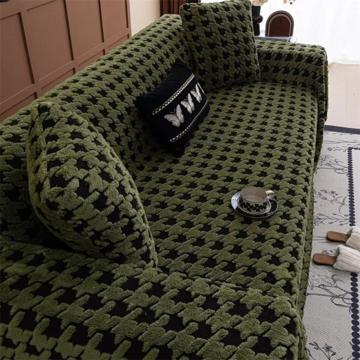 Cavalli Houndstooth Plysch Sofföverdrag