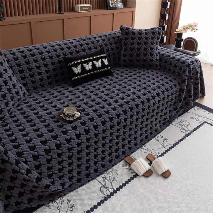 Cavalli Houndstooth Plysch Sofföverdrag