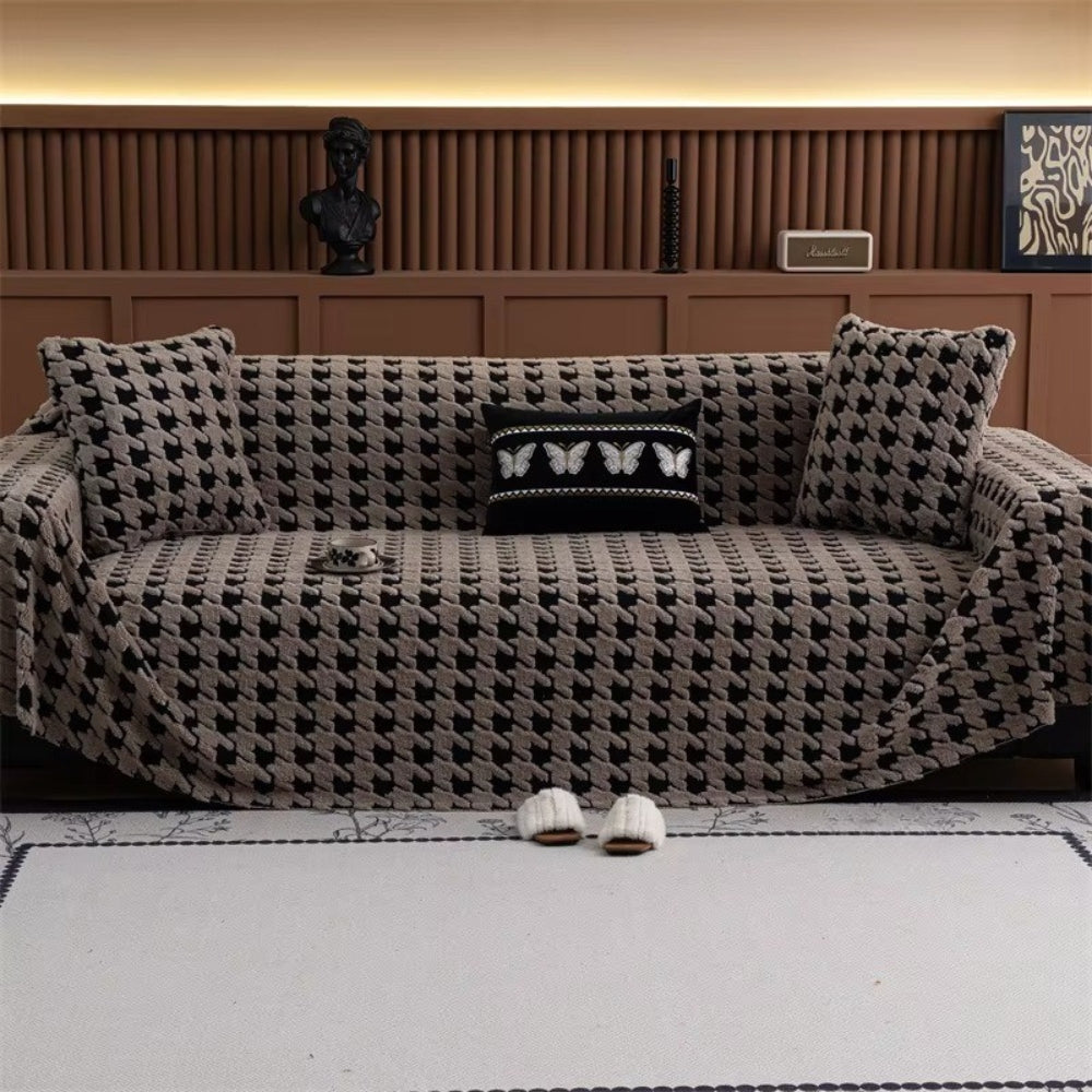 Cavalli Houndstooth Plysch Sofföverdrag