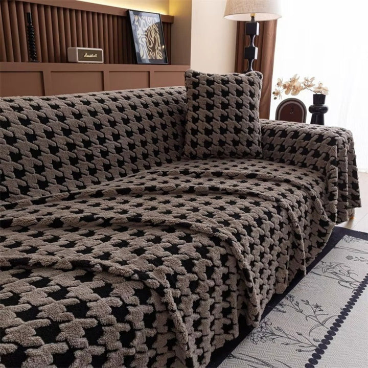 Cavalli Houndstooth Plysch Sofföverdrag