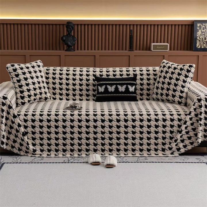 Cavalli Houndstooth Plysch Sofföverdrag