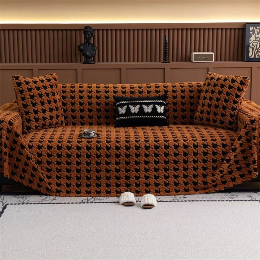 Cavalli Houndstooth Plysch Sofföverdrag