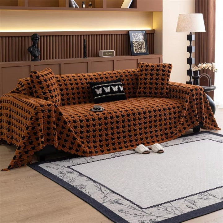 Cavalli Houndstooth Plysch Sofföverdrag