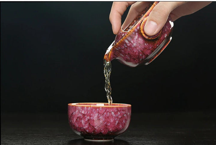 Keramisk Gaiwan Set kuai ke Teaset Camping Kung Fu Teaset 1 Teapot 1 Kopp Reseteapot Kaffekopp Vattenmugg Kontorskanna Drickredskap