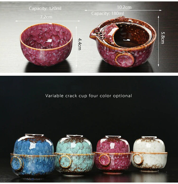 Keramisk Gaiwan Set kuai ke Teaset Camping Kung Fu Teaset 1 Teapot 1 Kopp Reseteapot Kaffekopp Vattenmugg Kontorskanna Drickredskap