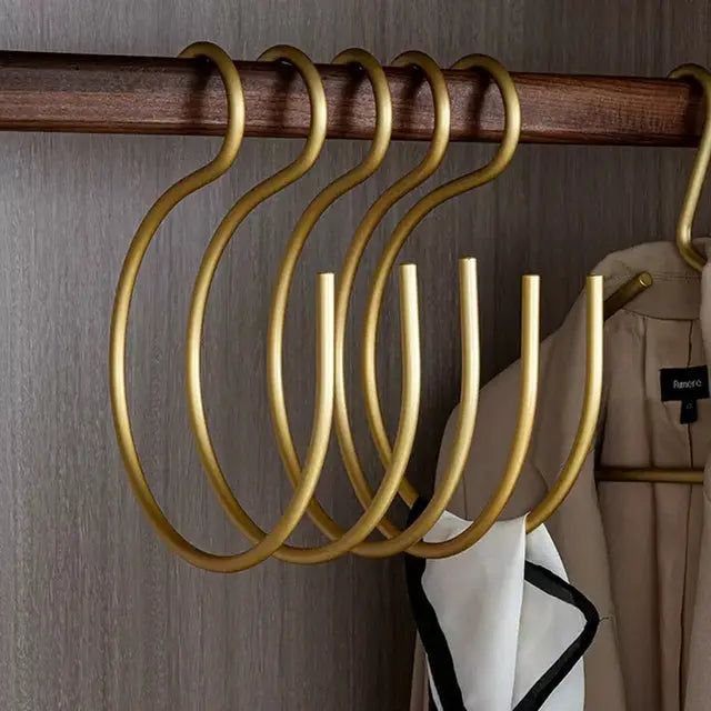 S-formad klädhängare - Elegant och platsbesparande metallhängare för garderob (Set om 5)