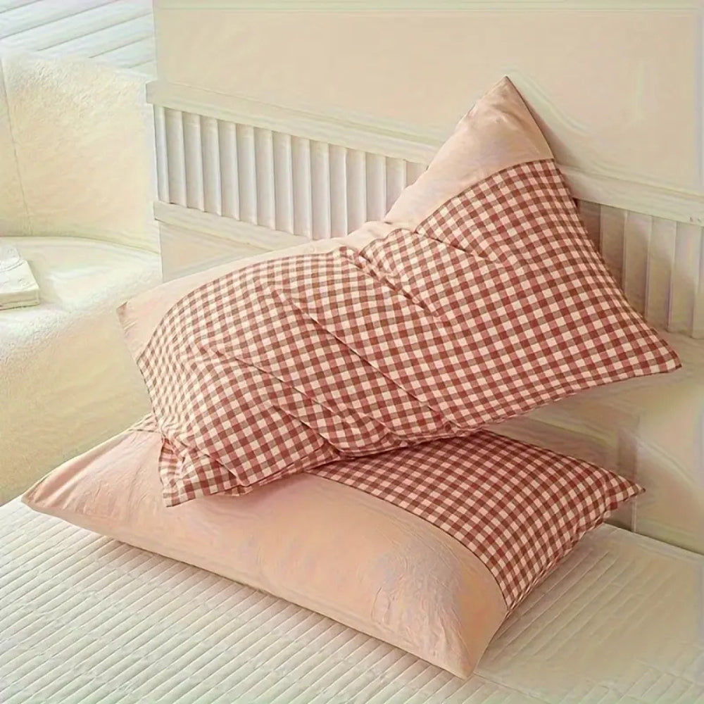 Klassisk Gingham Mjuk Överdrag