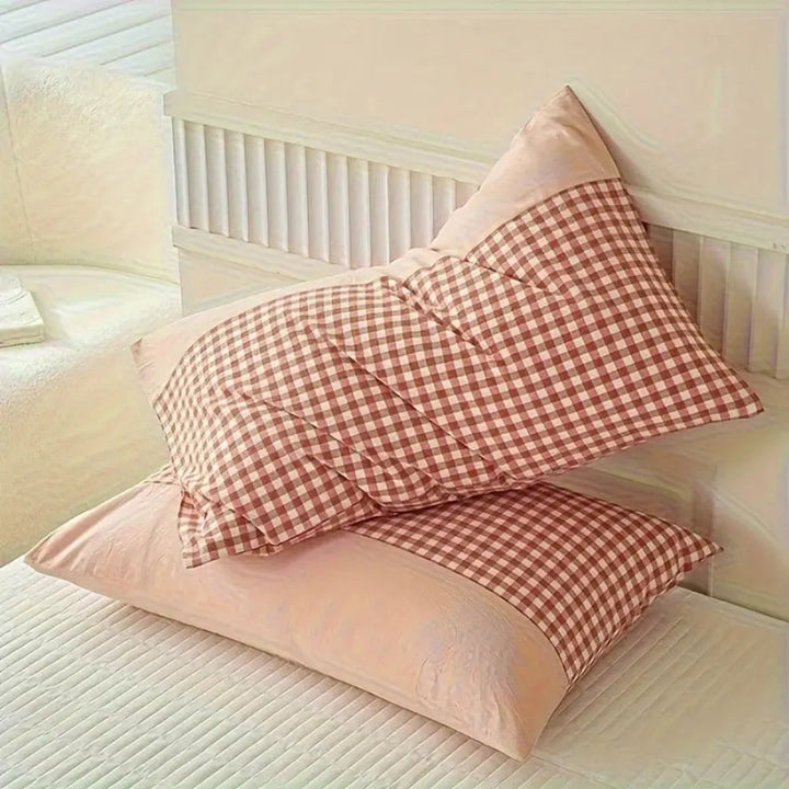 Klassisk Gingham Mjuk Överdrag