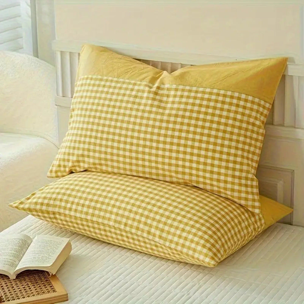Klassisk Gingham Mjuk Överdrag