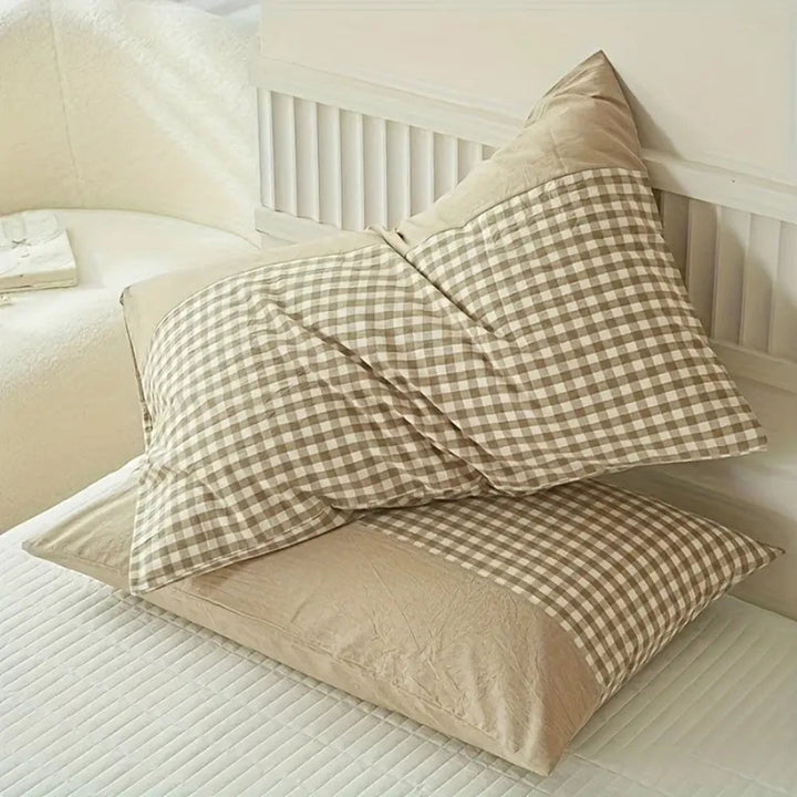 Klassisk Gingham Mjuk Överdrag