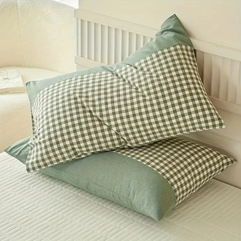Klassisk Gingham Mjuk Överdrag