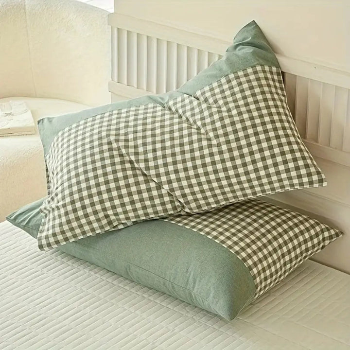 Klassisk Gingham Mjuk Överdrag