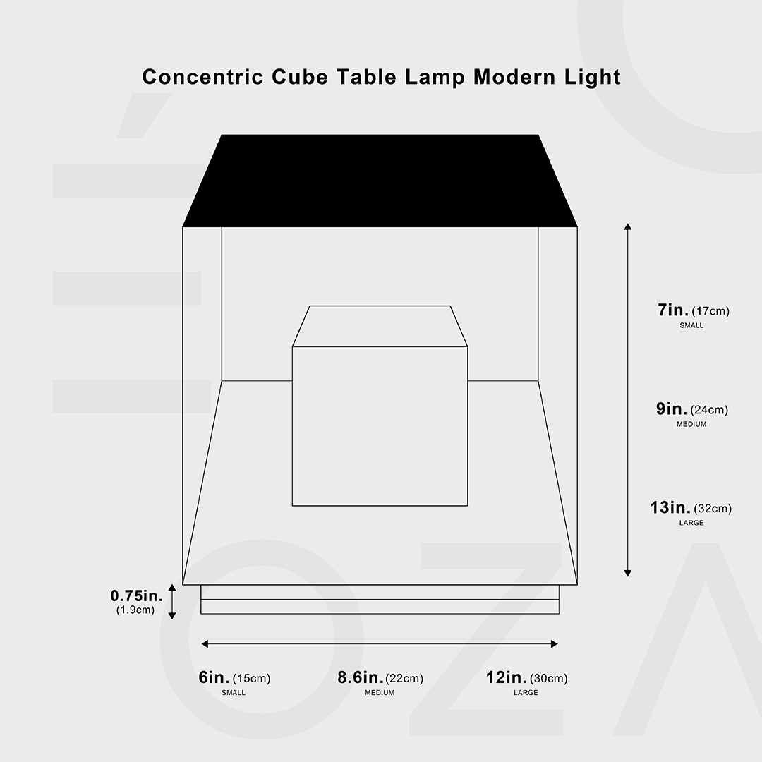 Koncentrisk Kub Bordslampa, Modern Belysning