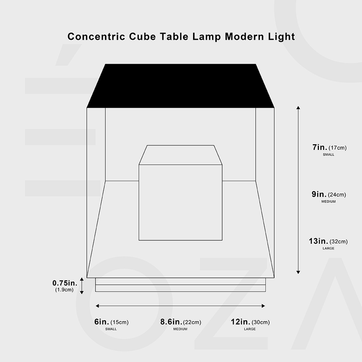 Koncentrisk Kub Bordslampa, Modern Belysning