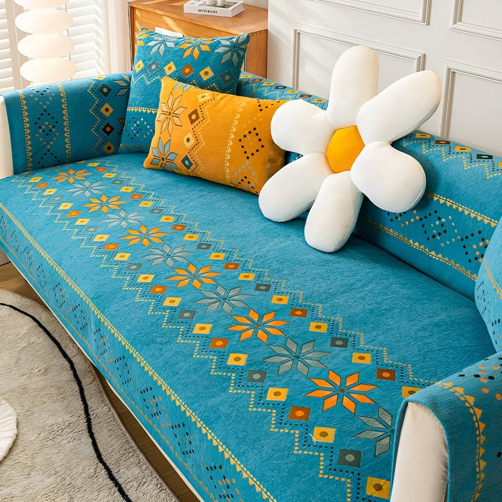 Boho Stil Sofföverdrag – Elastiskt &amp; Används Året Runt | Skyddar och Ger ett Nytt Utseende |