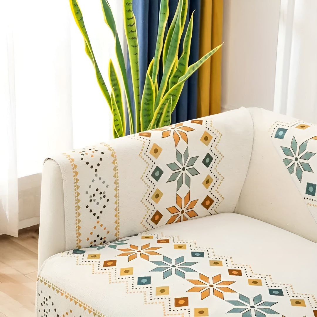 Boho Stil Sofföverdrag – Elastiskt &amp; Används Året Runt | Skyddar och Ger ett Nytt Utseende |
