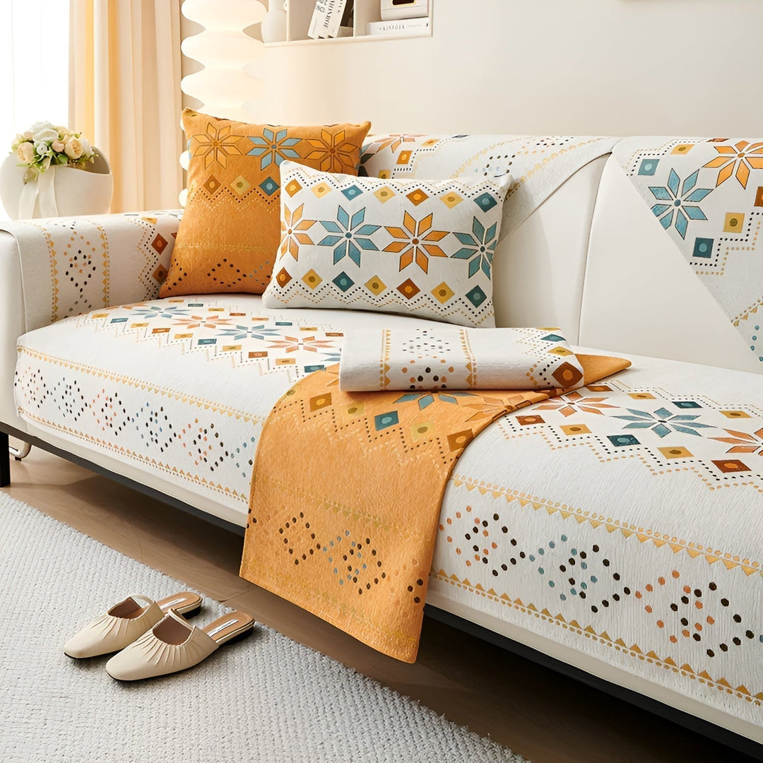 Boho Stil Sofföverdrag – Elastiskt &amp; Används Året Runt | Skyddar och Ger ett Nytt Utseende |