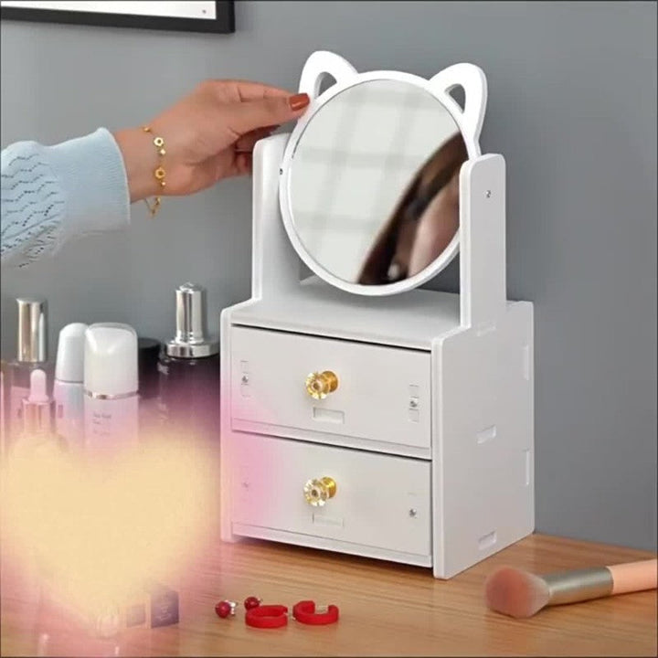 MeowGlow - Makeup Spegel med Kattöron och Förvaring