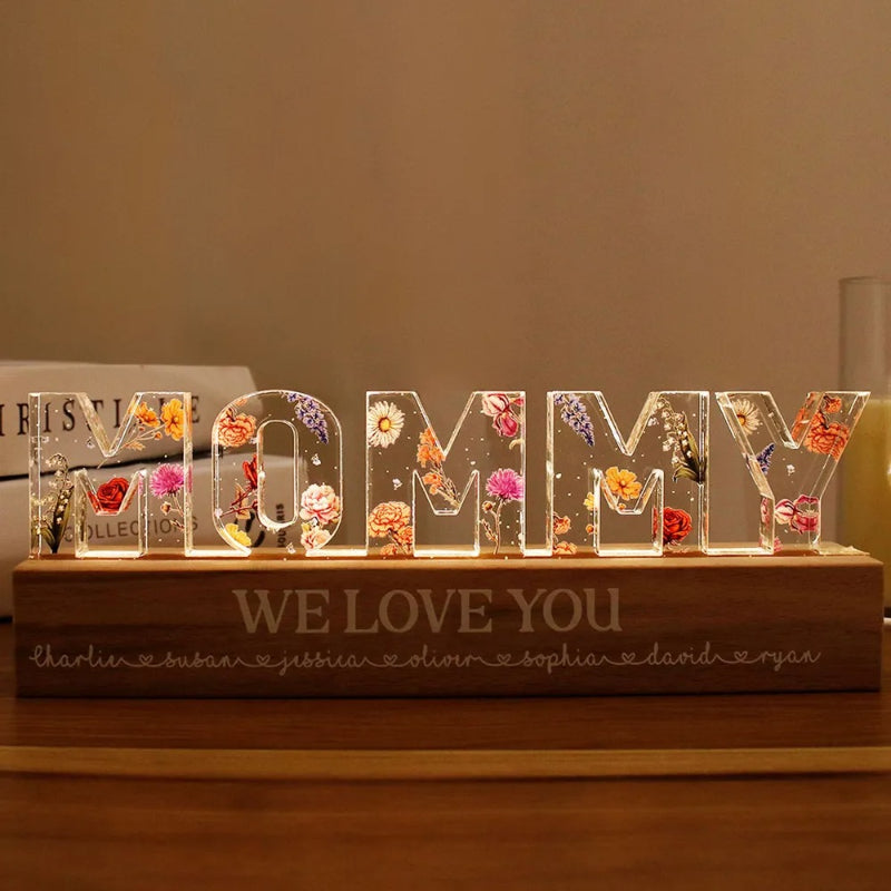 Anpassad Blomtryckt LED Nattlampa |