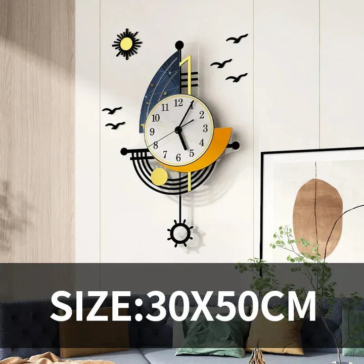 Dekorativ Väckarklocka Navigations Segelbåt Kreativ Design Klocka Inomhus Klocka Dekoration Vardagsrum Bakgrundsvägg Dekor