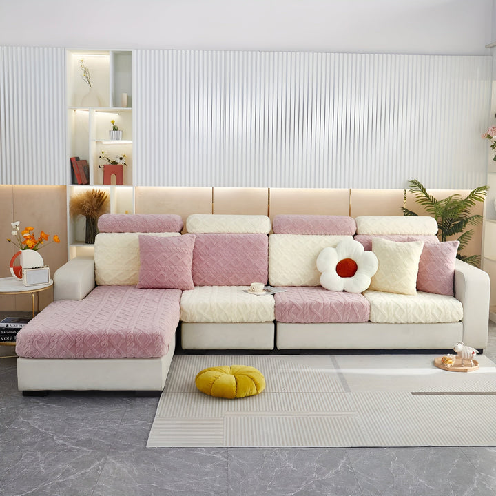 Samt-Sofaöverdrag med diamantmönster – Mjukt och lyxigt | Perfekt passform för alla soffor |